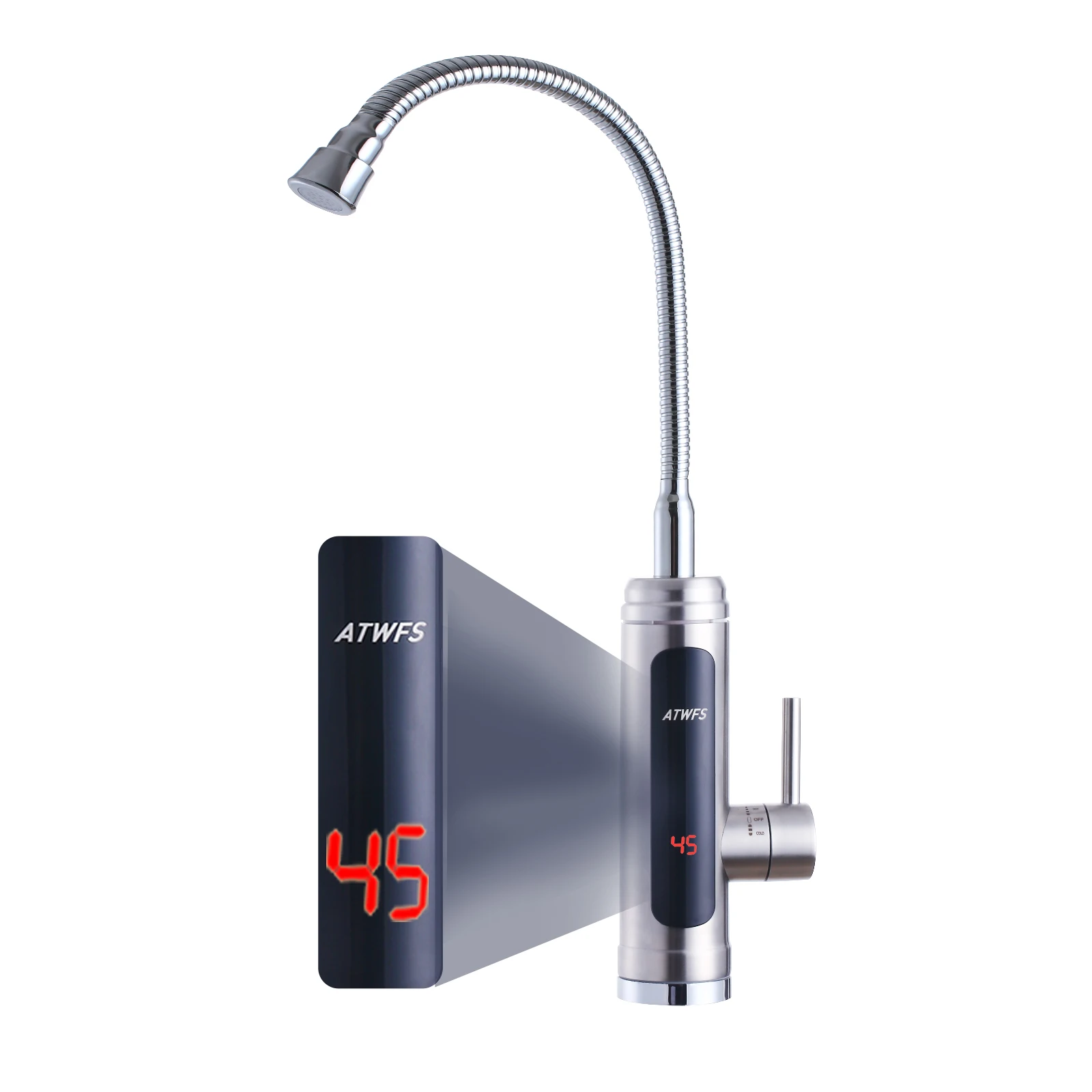 ATWelasticity-Robinet chauffe-eau électrique instantané 220V, sans réservoir, avec coque en acier inoxydable, pour la cuisine