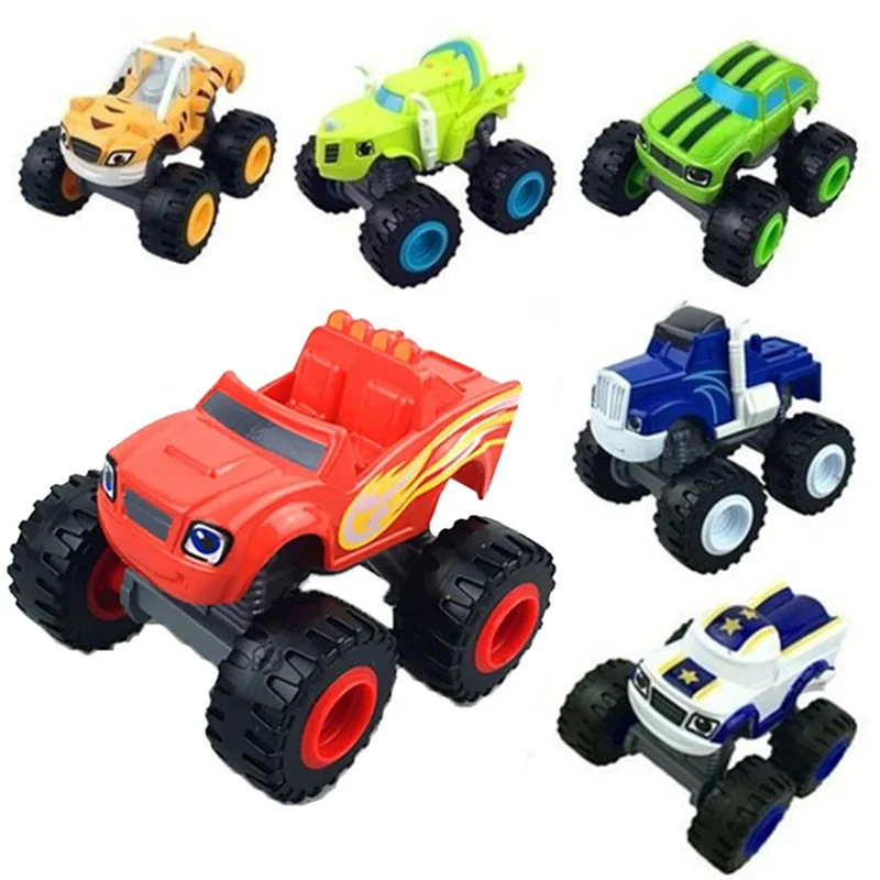 Monsters Truck Toys Cartoon Machines Car Russian Classic Blaze Model Vehicles Truck Racer Figure Game For Children Kids Gifts