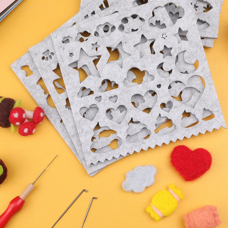Wool Felt Mold Set 2-9 Pcs Fenrry Needle Felting Tools DIY Craft Stencil Applique Handicraft Shaping Fabric Materials Accessories needle felting kit wool felting kit needle felting painting kit sewing craft kit kids art craft kit
