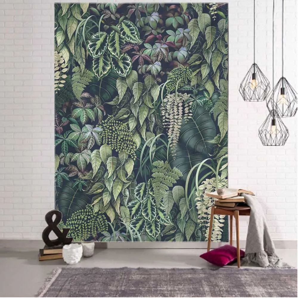Tropical Plants Leaves Tapestry Jungle Palm Tree Wall Hanging Boho Psychedelic Room Wall Decor Nature Landscape Art Home Decor
