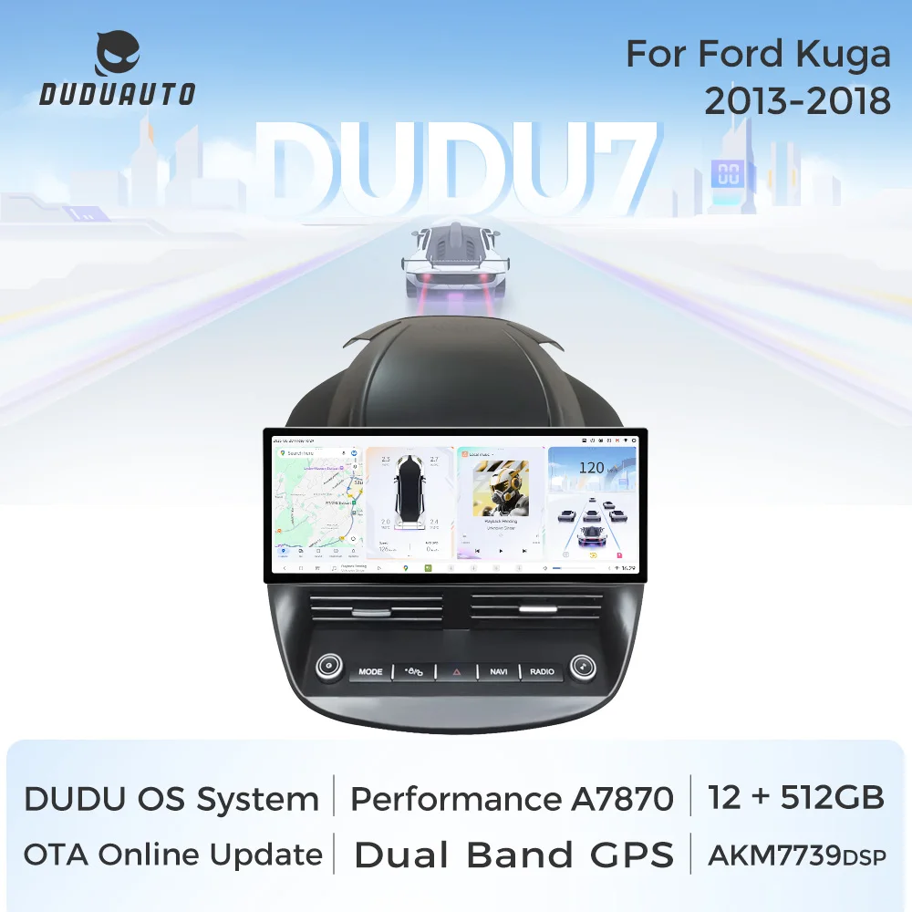 DUDUAUTO DUDU7 12.3-inch Car Radio 12G+512G 2400*900 Carplay For Ford ...