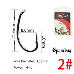 Premium Barbed Carbon Steel Fishing Hooks - High - Quality Carp Tackle (1 Pack) (Carp01 S - 2)