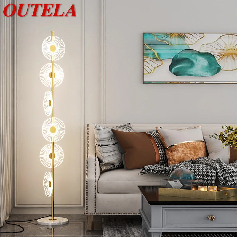 

Напольная Лампа OUTELA в скандинавском стиле, современное искусство, семейное оформление, комната для спальни, творческая атмосфера, светодиодный декоративная стойка светильник