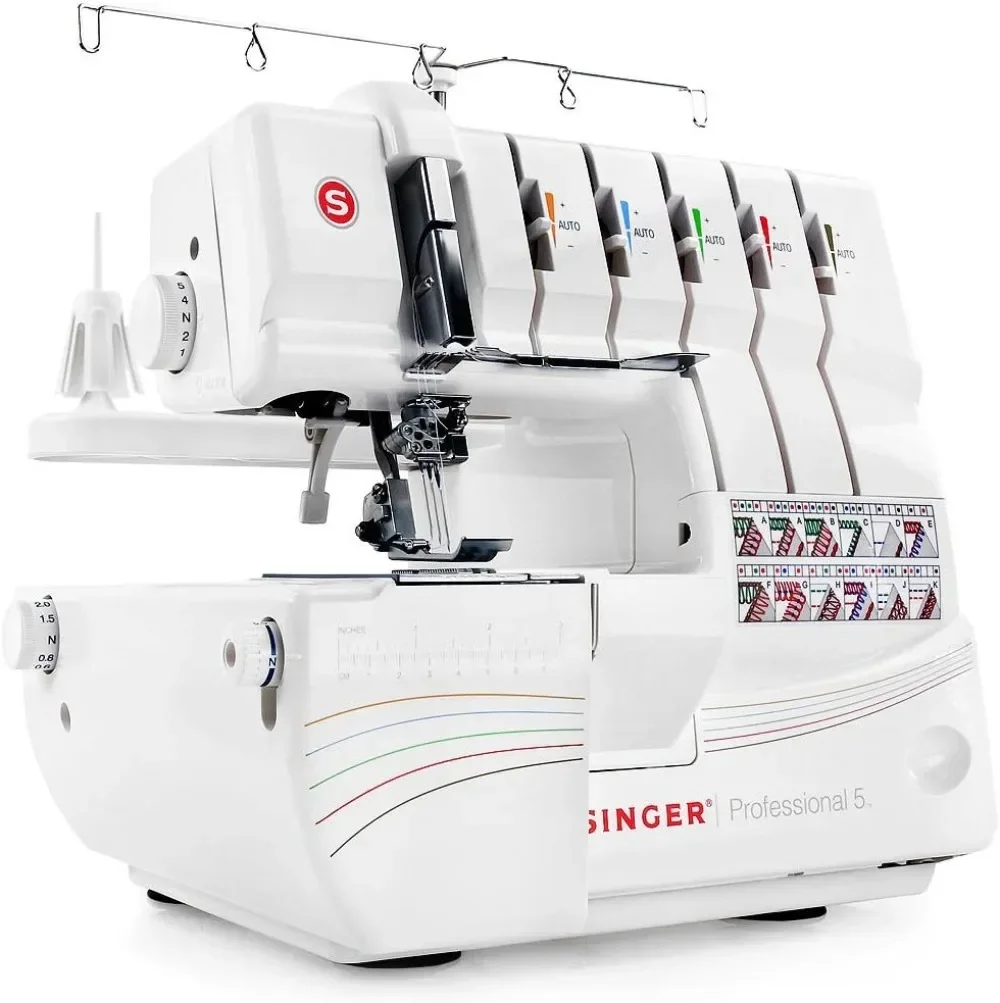 Sewing Machine Tools 14T968DC Serger Overlock with 2-3-4-5 Stitch Capability 1300 Stitches Per Minute Self Adjusting Sewing Made Easy White