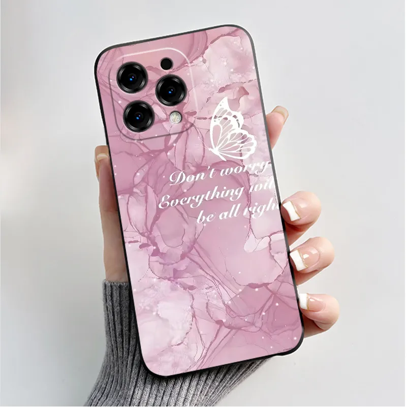 Cute Flower Cartoon Silicone Phone Case - Soft Black Shell Cover