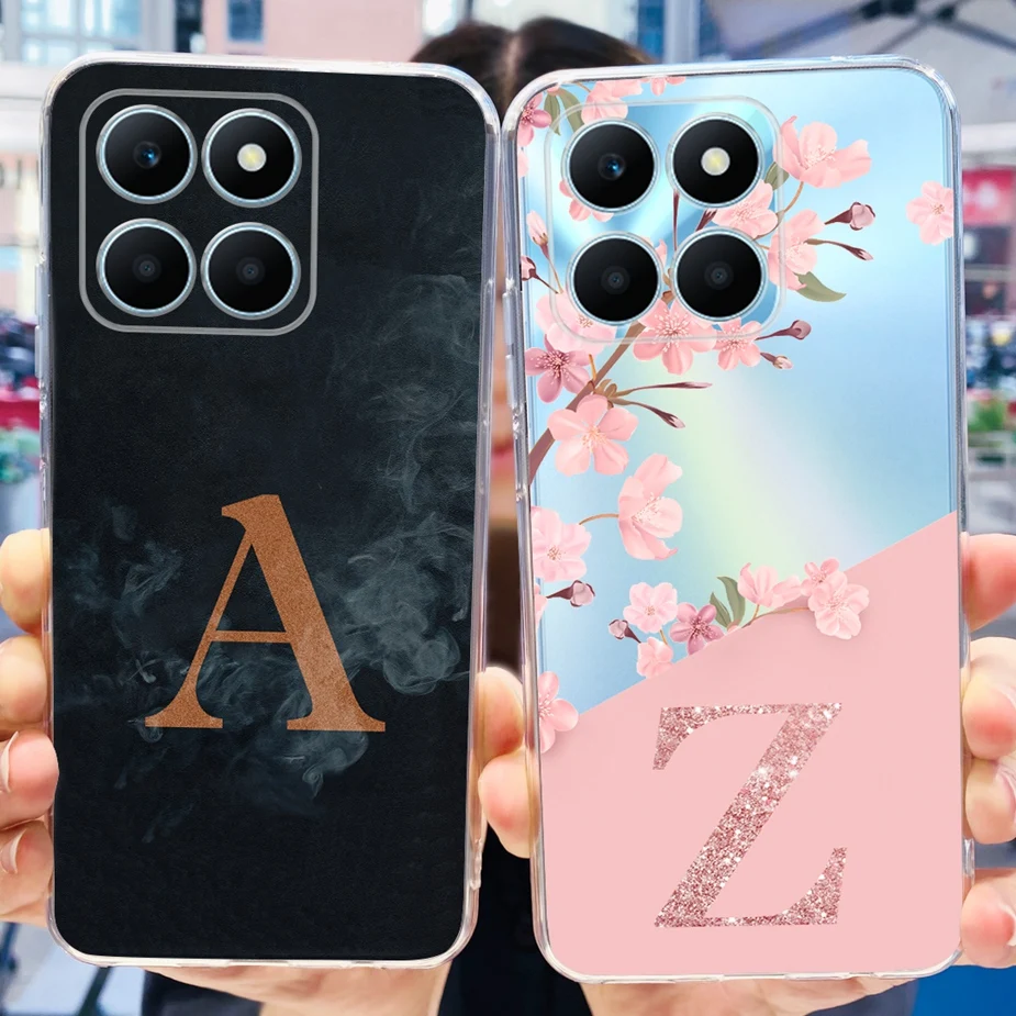 AQGG Custodia + Vetro Temperato per Honor X6a WDY-LX1 (6.56) Cover Case Black TPU Morbido Silicone Bumper -Protezioni per Lo Schermo - Occhi Grandi