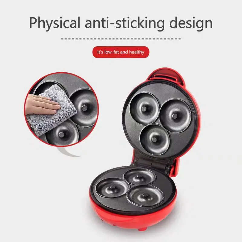 Mini home donut making machine, double-sided heating, non stick coating fast production, DIY breakfast for families and children 4