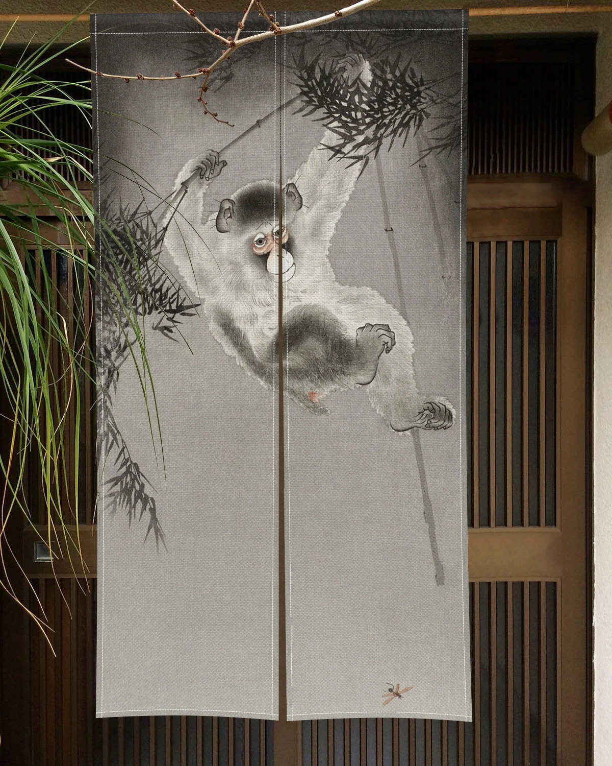 Wild Tiger Animal Japanese Door Curtain Owl Monkey Leopard Lobster Bird Kitchen Partition Curtain Entrance Hanging Half-Curtain 3