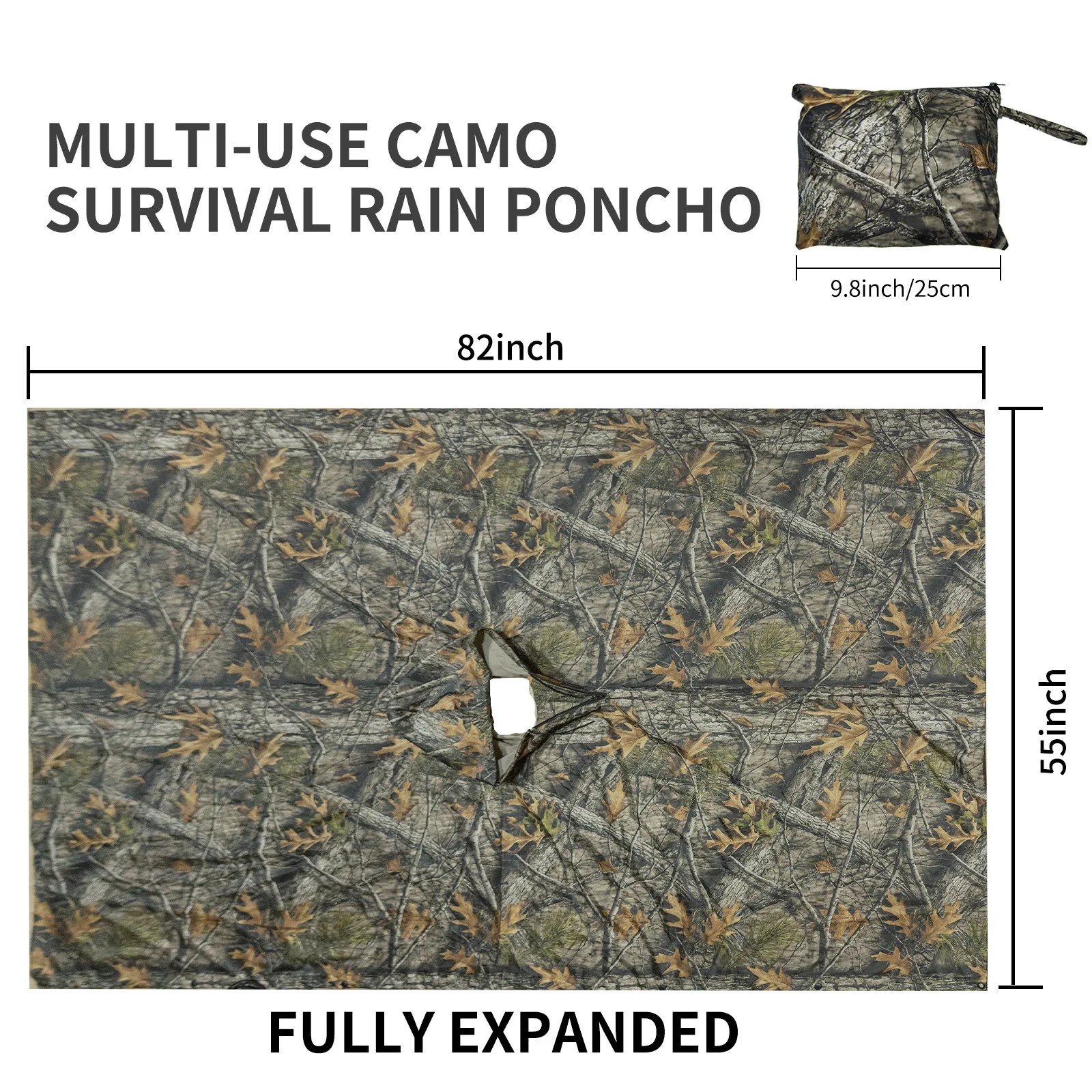Poncho Pluie,Imperm?�ables en PVC pour homme, tenue Portable, Camouflage, arbre, for??t, arm?�e 