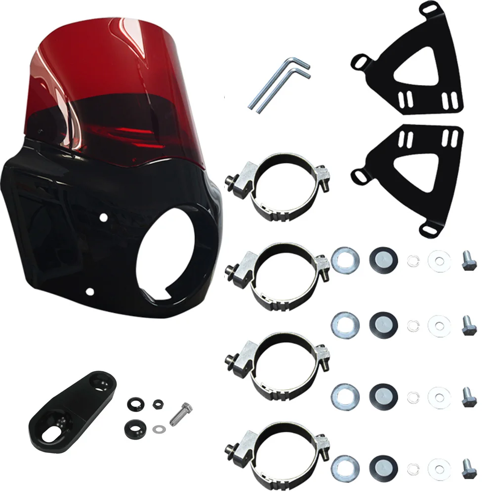Motorcycle DS RW 11'' Headlight Fairing 39mm Clamps for Harley Sportster 883 2011-