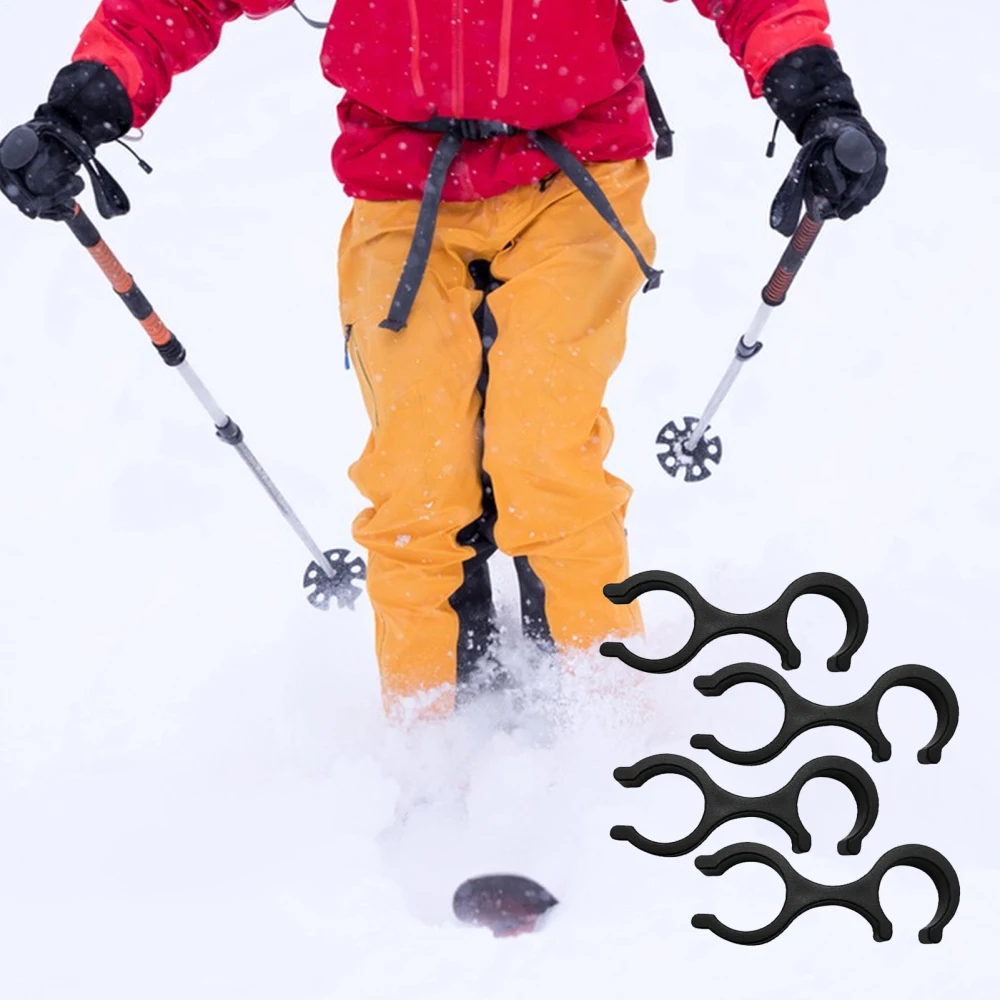 4 Stück Trekkingstock-Clips, MOLLEs-kompatibler Schnellverschluss, 8-förmiger Halter für Rucksäcke, Aufbewahrung von Wander- und Skistöcken – Detail 6