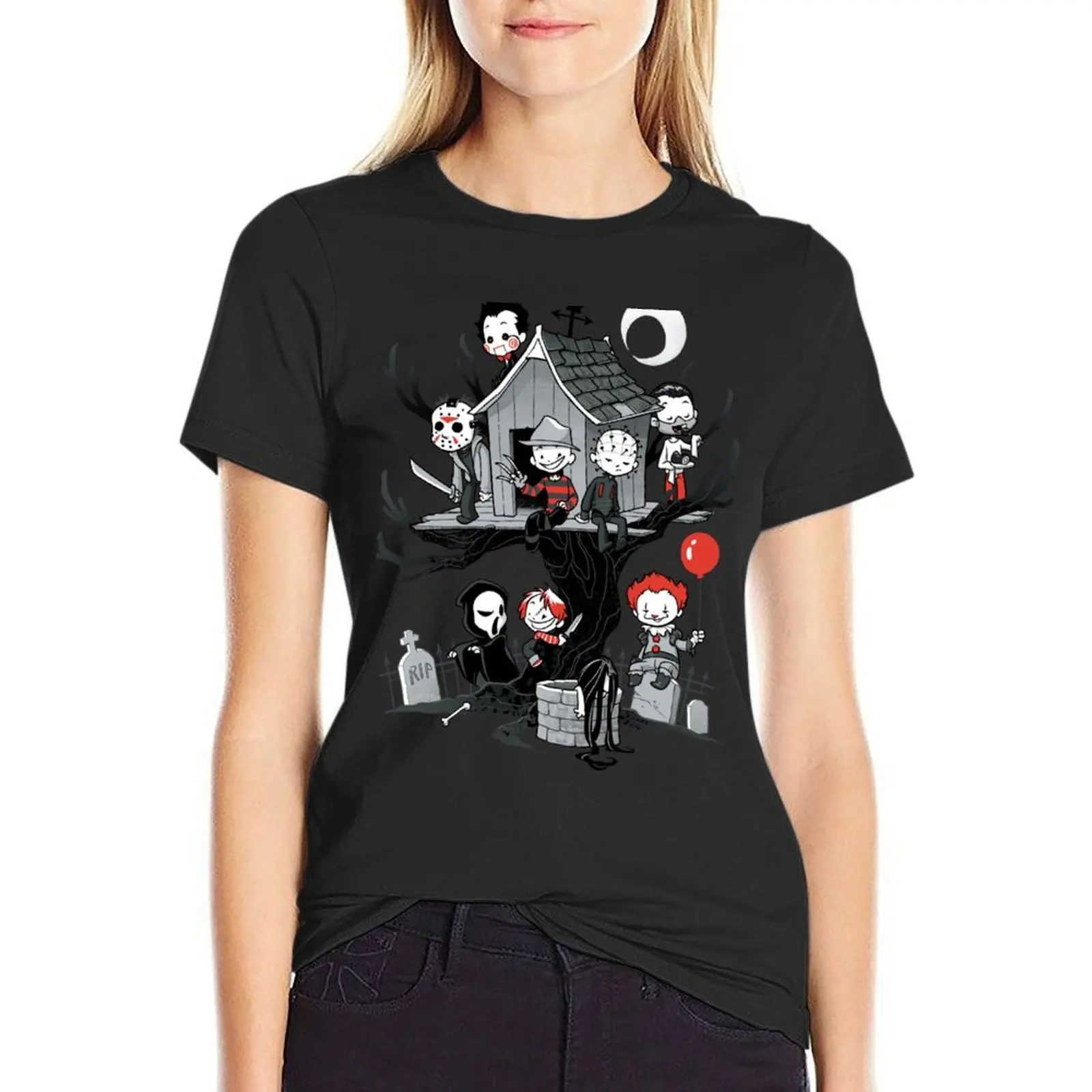 Horror House Classic T-Shirt Short sleeve tee aesthetic clothes hippie clothes summer top workout t shirts for Women