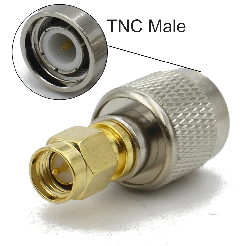 Connector TNC to SMA Adapter Male plug & Female jack RF Coaxial Adapter Test Converter Brass 50ohm Straight Wire Terminals TNC 3