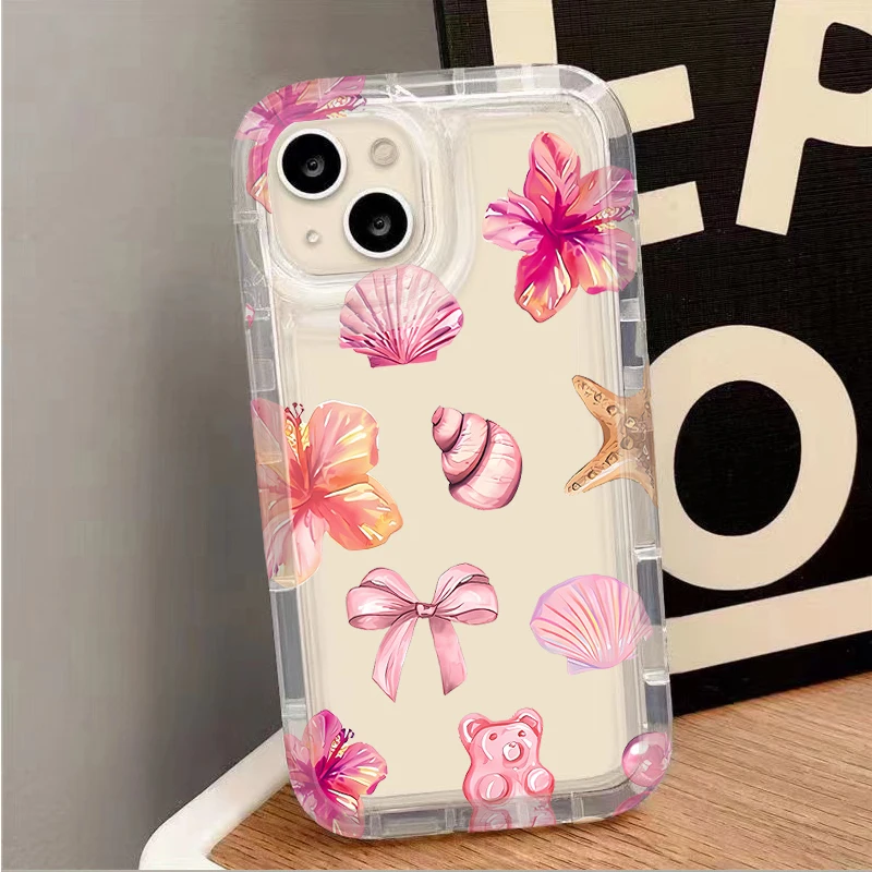 Blue Ocean Animals Clear Protective Phone Case