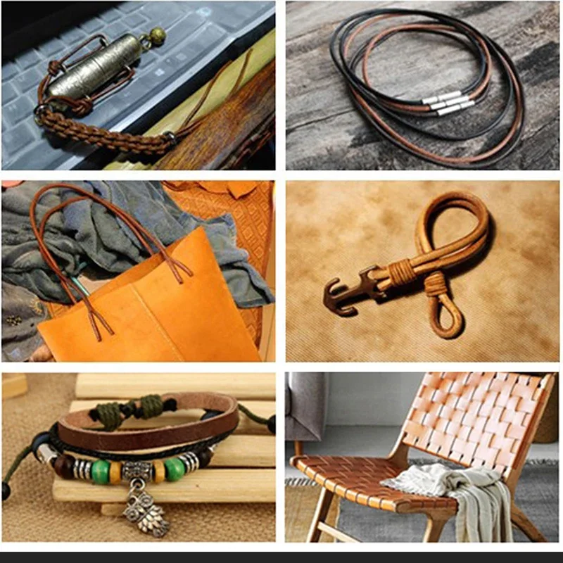 Leather Cord 5 Yards Retro Genuine COW Leather for Necklace Bracelets DIY Jewelry