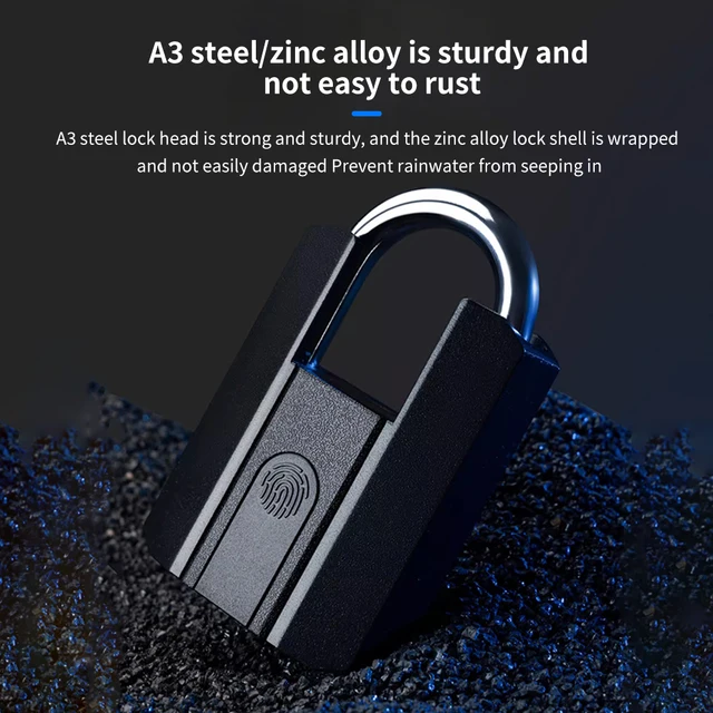 IP67 Electronic Lock TTLOCK Bluetooth Fingerprint Padlock Luggage Lock Remotely   APP,Fingerprint,Card,Key,gateway 4-In-1 Unlock 6