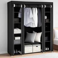 Closet Wardrobe Portable Closet for Bedroom Clothes Rail with Non-Woven Fabric Cover Clothes Storage Organizer  12 Compartments 1
