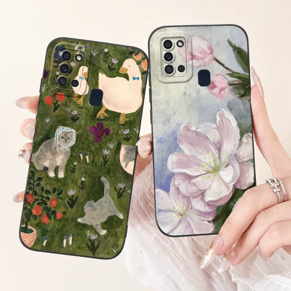 Elegant Printed Soft Silicone Shockproof Phone Case with Camera Protection