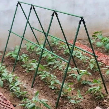 Telaio di supporto per palo da arrampicata per piante in metallo rivestito in plastica da 20 pezzi, palo da arrampicata collegato al morsetto di fissaggio della staffa Accesso 1