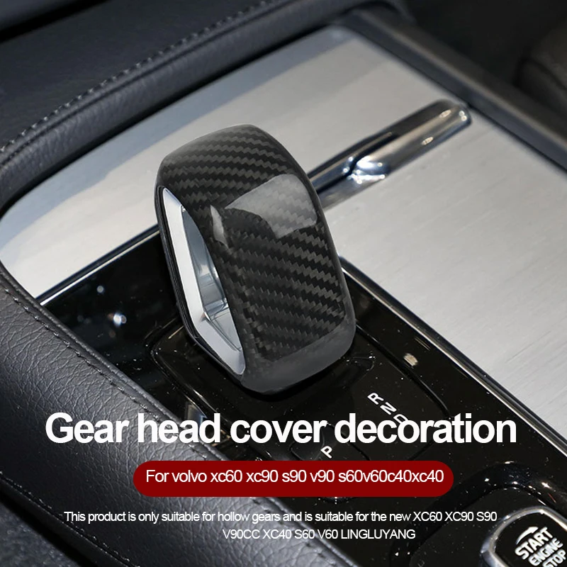 Car styling For Volvo XC60 XC90 XC40 s60 v60 s90 v90CC C40 central control gear head carbon fiber gear cover sleeve car sticker