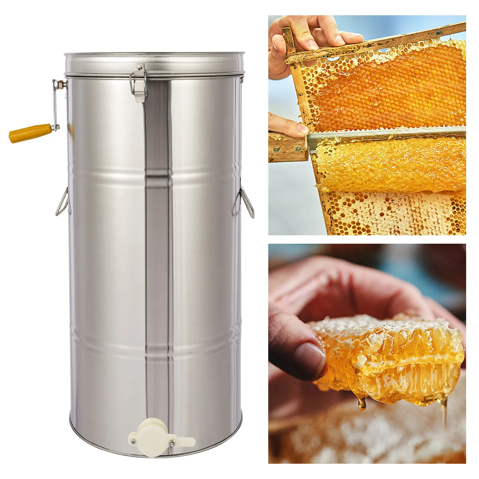 Honey Extractor 2 Two Frame stainless Manual Crank Honey Bee Spinner Beekeeping