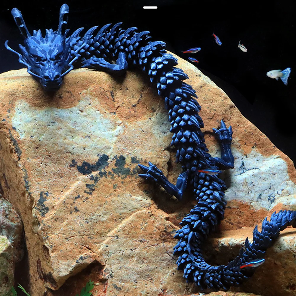 1PC Chinese Dragon Fish Tank Landscaping Decoration 3D Printing Dragon