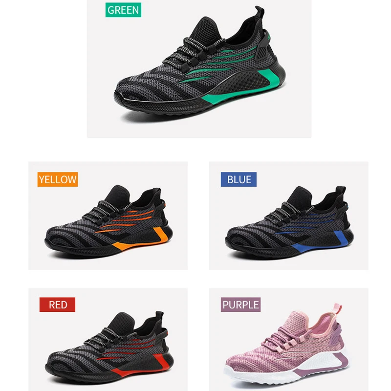 Safety Shoes Men Shoes Safety Shoes Men Anti-Smashing Steel Toe Cap Puncture Proof Construction Lightweight Breathable Sneaker Work Boots Women Quality