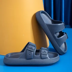 Women's Thick Platform Cloud Slides - Soft Sole Non-Slip Summer Sandals - 42-43 (Deep blue)