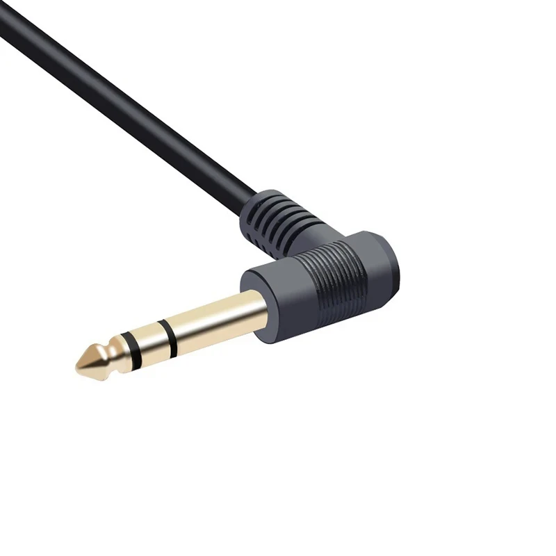 Right Angle  90 Degree 6.35mm Male to Female Extension Audio Cord 1/4 Inch TS Mono Jack TRS Stereo Cable for Guitar Bass Mixer
