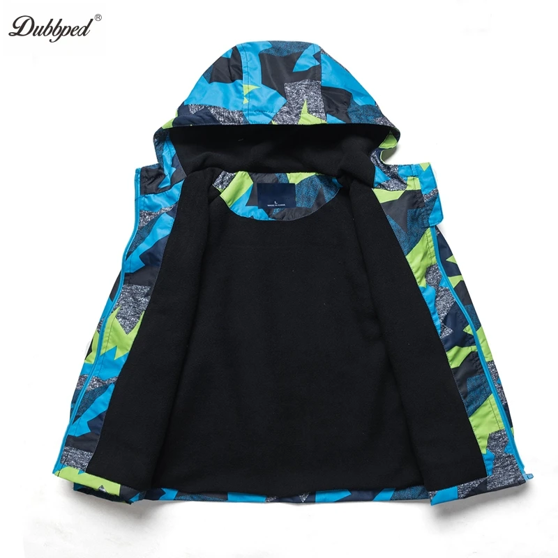 Dubbped Brand Jackets Children Outerwear Coats 2023  Boys Spring Autumn Waterproof Windproof Fleece Hooded Kids Sport Clothing - 6