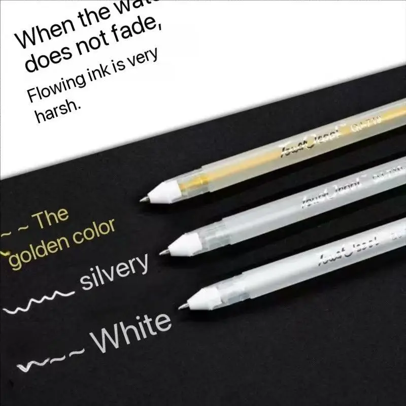 3pcs/set 0.8mm Paint Marker Permanent Marker Graffiti Metalic Pens Gold Silver White Pen Writting Drawing Art Supplies