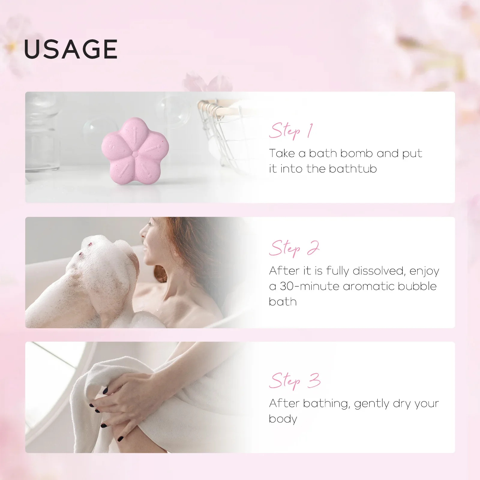 Sakura Infused Moisturizing Bath Bomb - 30g