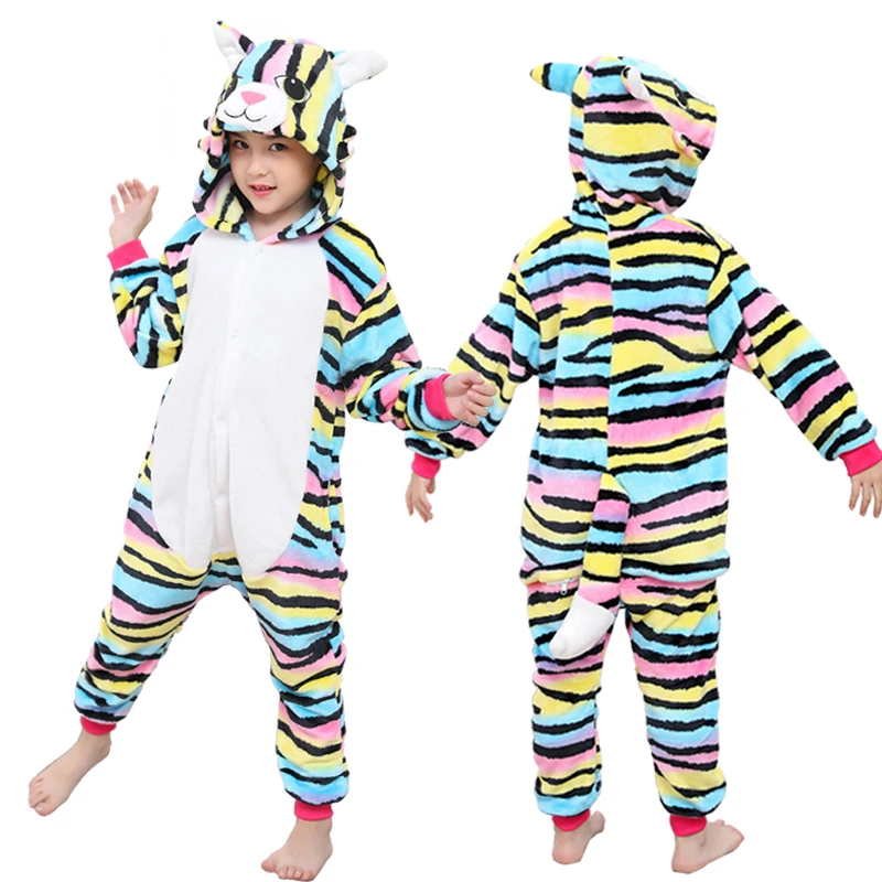 Children Kigurumi Unicorn Pajamas Kids Baby Animal Overalls Jumpsuit Onesie Cat Pajama Sleepwear Girls Cosplay Pyjama kids pajamas