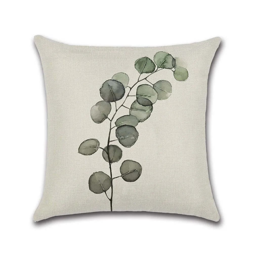 Green Leaves Cushion Cover