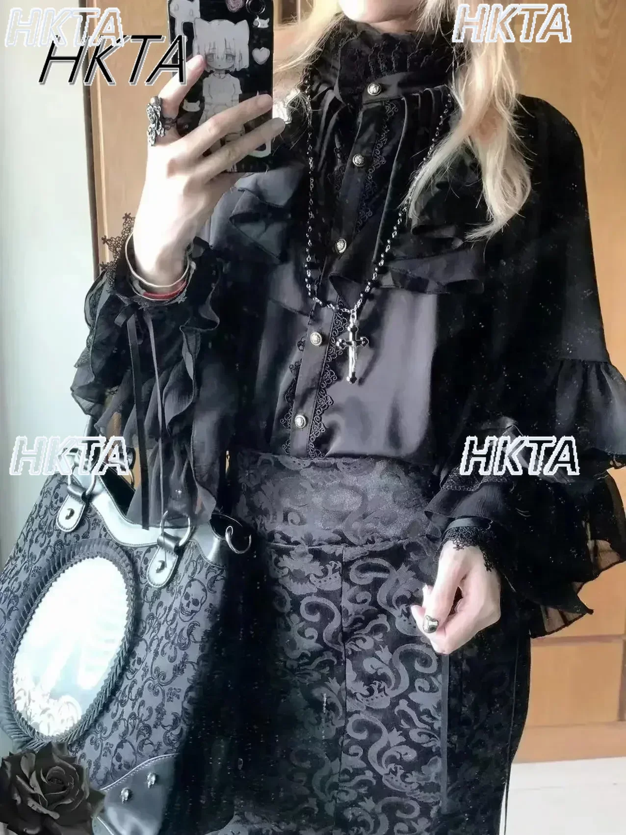 Camicetta Elegante Casual Donna Con Collo A Lupetto E Maniche A Pipistrello - Vestibilità Larga, Lacci Retro, Estiva