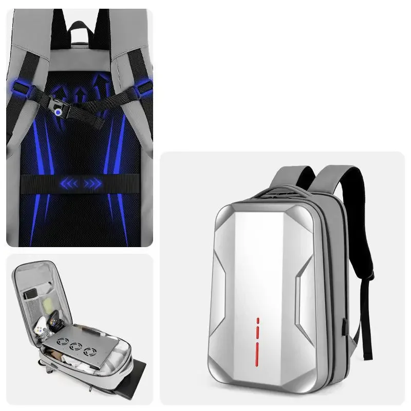 Tide Cool Pc Hard Shell 15.6 Inch Can Put Keyboard Backpack Men's College Students E-sports Backpack 17.3 Inch Game Laptop Bag 6