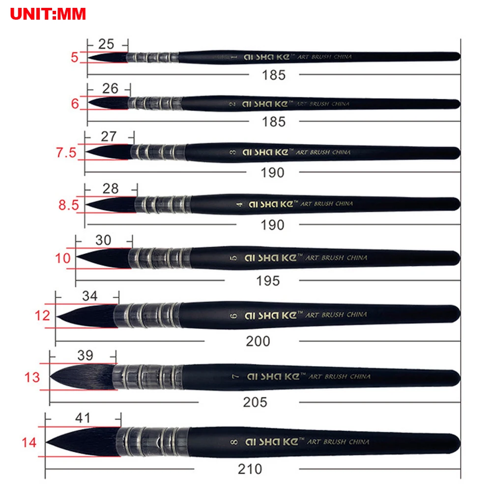 1개 전문가용 수채화 붓 나무 페인트 붓 아티스트 핸드 페인팅 브러쉬 수채화 구아슈 드로잉 아트 브러쉬 용품