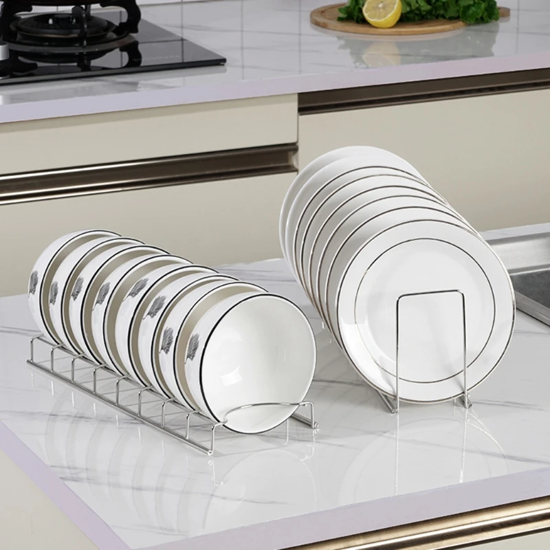 Kitchen Organizer Pot Lid Rack Stainless Steel Dish Bowl Spoon Holder