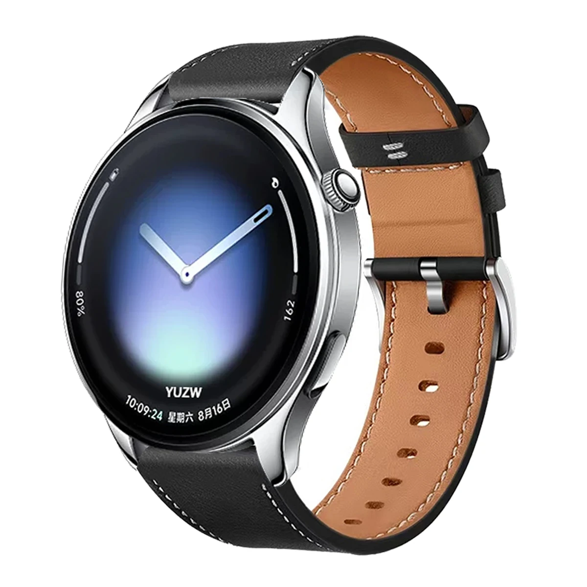 Premium 22mm Leather Silicone Watch Band - Compatible Replacement Bracelet Correa