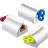 3Pieces Rolling Tube Toothpaste Squeezer Toothpaste Seat Holder Stand Rotate Toothpaste Dispenser for Bathroom (Mix Color) 1