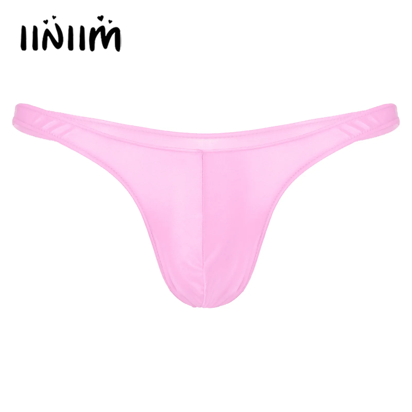 

Swimwear Mens Glossy Bulge Pouch Thongs Underwear Solid Color Low Waist Swimming Briefs Panties Underpants Sunbathing Swimsuit