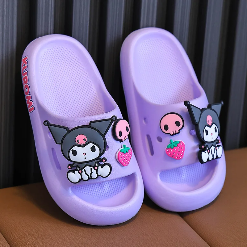 

Шлепанцы Sanrio из ЭВА женские, Нескользящие и антизапаховые комнатные тапочки на толстой подошве, в мультяшном стиле, для ванной комнаты