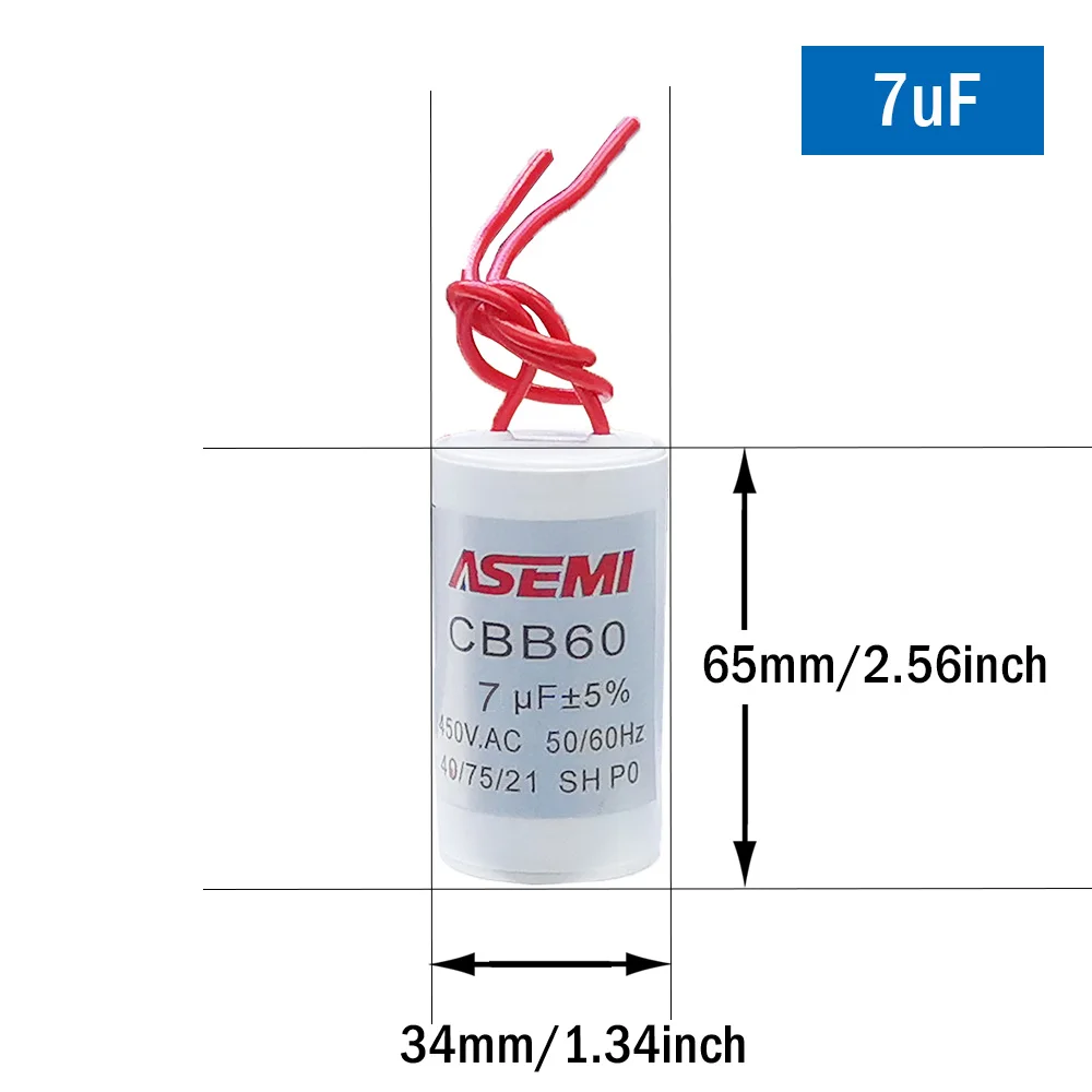 CBB60 7uF 450V Waschmotor Startkondensator Wasserpumpe Reparaturwerkzeuge – Detail 2