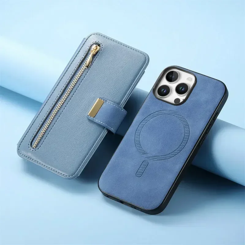 Premium Realme Leather Wallet Case - Detachable 2-in-1 Design with MagSafe Compatibility
