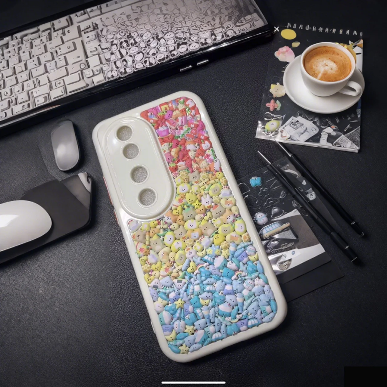 1개/4개 3D 미니 귀여운 동물 폼 스티커 사랑스러운 하트 포함 DIY 공예 장 접착 데칼 휴대폰 케이스 앨범용