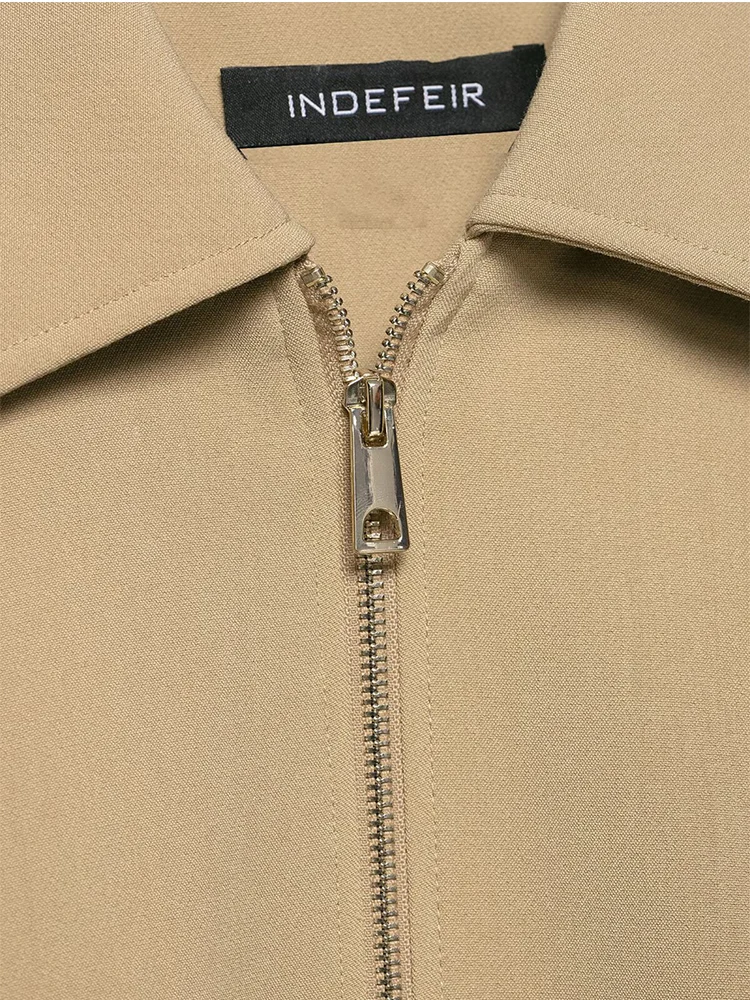 TFMLN Chic Cropped Bomber Jacket For Women Autumn Long Sleeve Simple Style Coats Woman Zip Up Solid Short Outerwear 2025 New