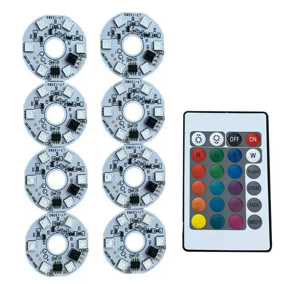 10-1PCS 1세트 6LEDs RGB LED 조명 플레이트 3-5V 연동 제어 다..
