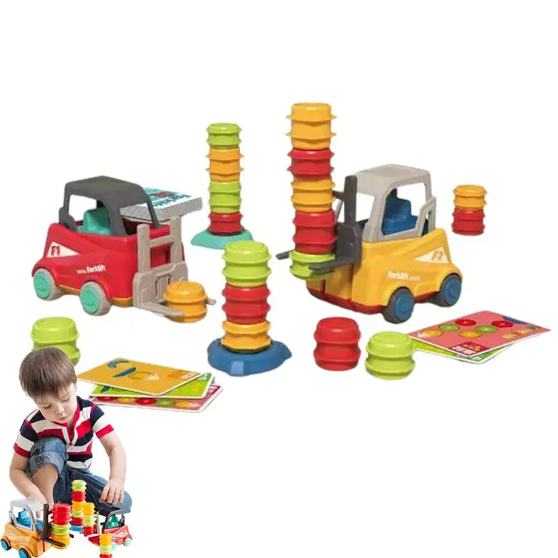 

Mini Forklift Toy Forklift Transporting Stacking Game And Color Matching Toys Learning Activities Montessori Toy For Kids 3