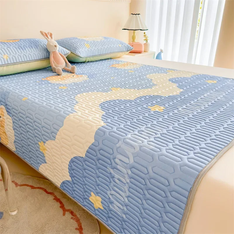 Summer Cooling Sleeping Mat Quilted Mattress Cover Cool Feeling Bed Fitted Sheet Bed Protector Pad Bed Topper Protection Pad 2