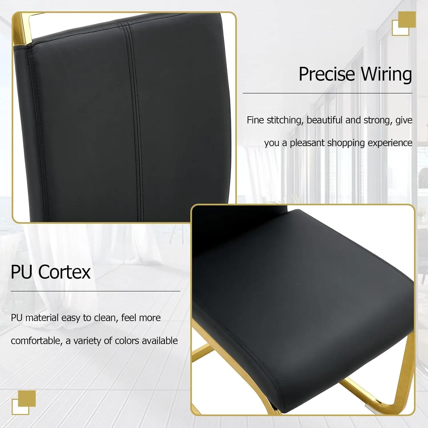 Gold Black Dining Set 6